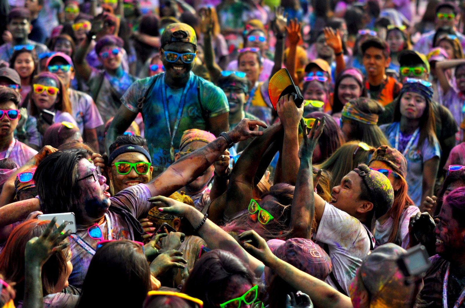 Spring colours at an outdoor gathering