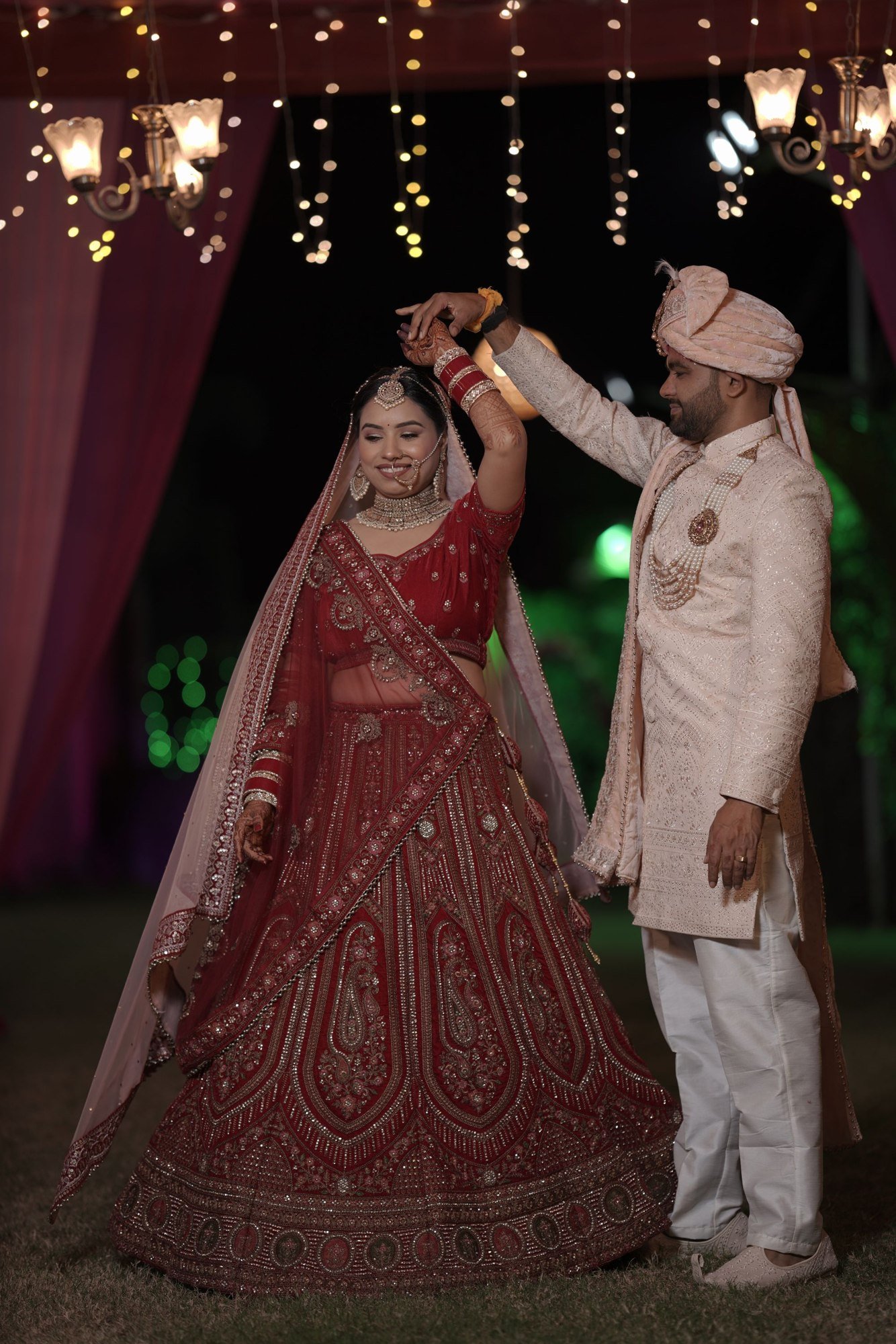 A quiet moment in the wedding evening